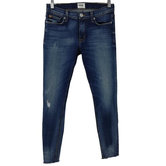 Hudson Krista Super Skinny Ankle Jeans Size 27 Distressed Destroyed New Stretch - Picture 1 of 12